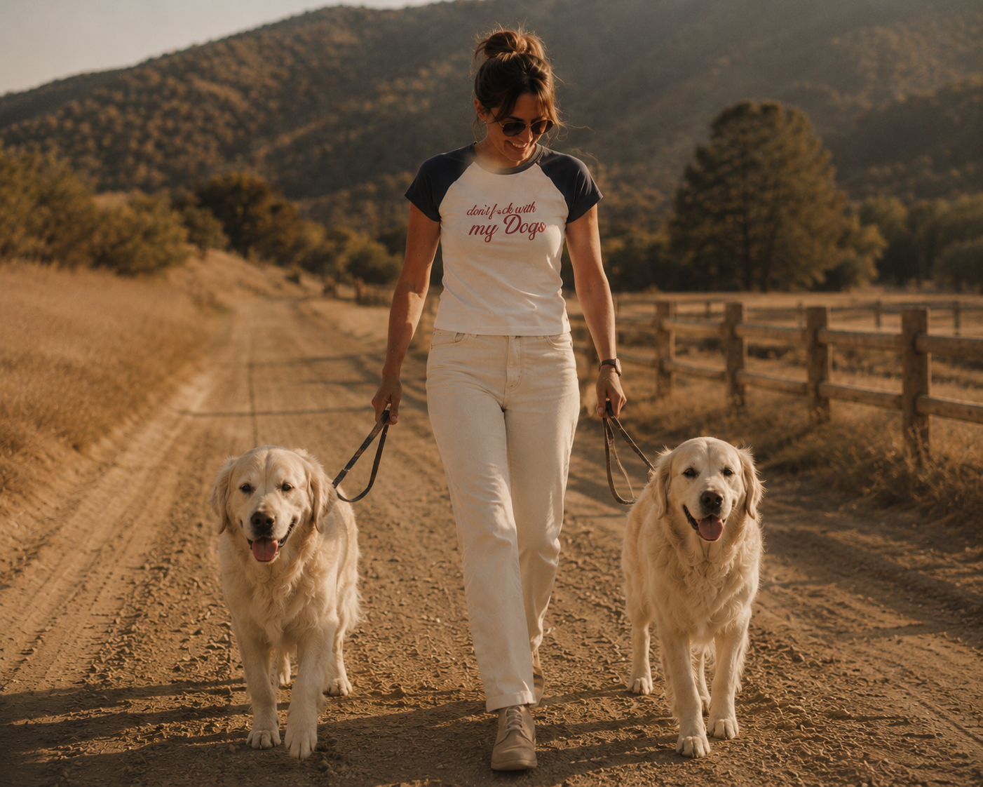 Don’t F With My Dogs™ Women’s Cropped Baby Raglan Tee