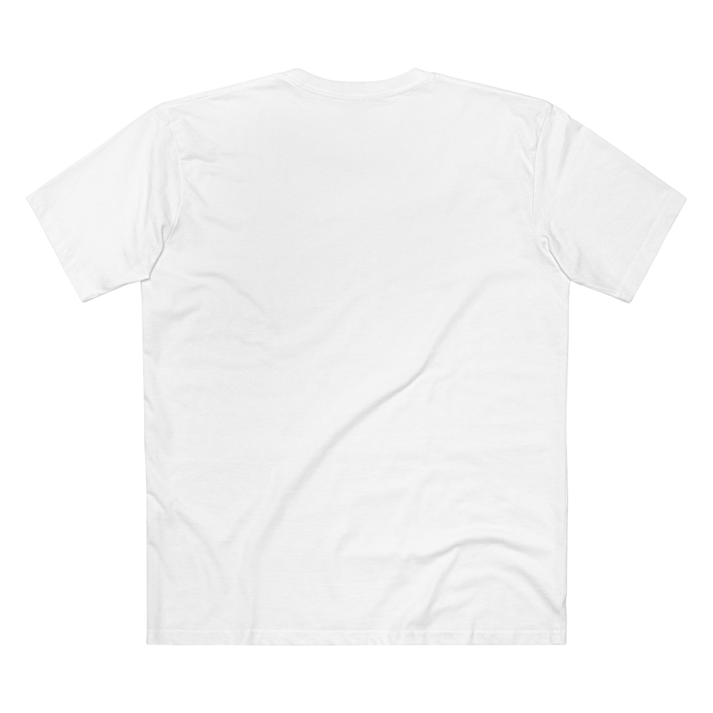 Plain white t-shirt on a light gray background