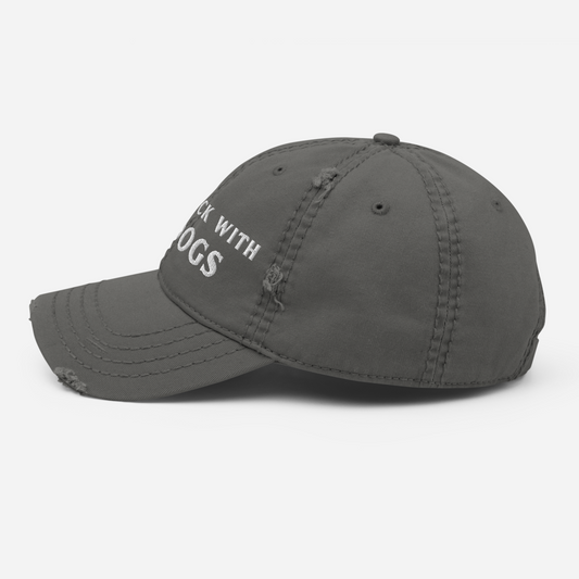 Gray cap with text on a white background Dont Fuck With My Dogs Hat - harry peaches