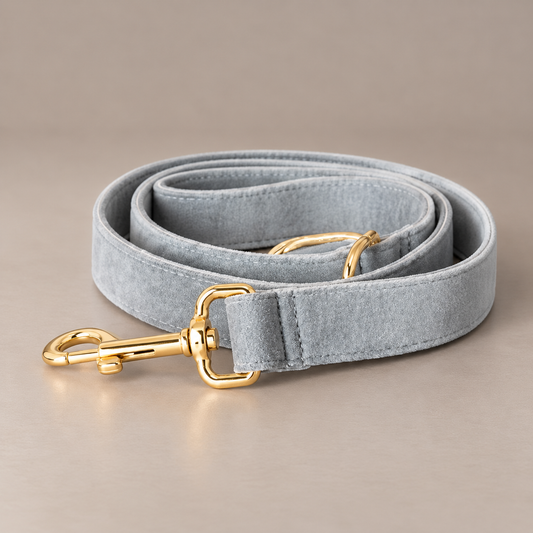  Gray Velvet Dog Leash

