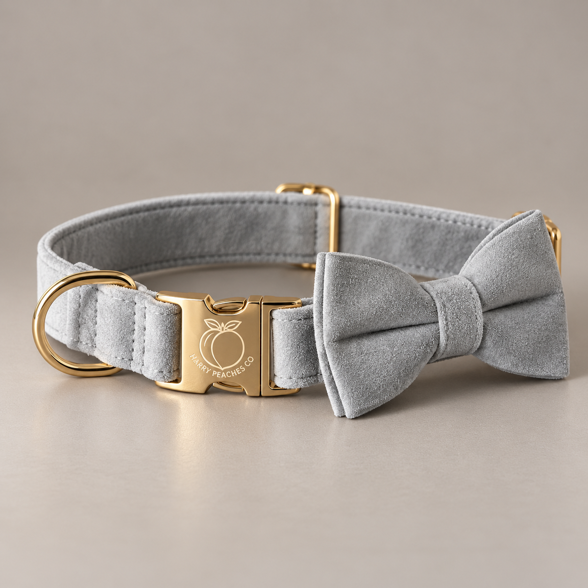 Luxury Gray Velvet Dog Collar
