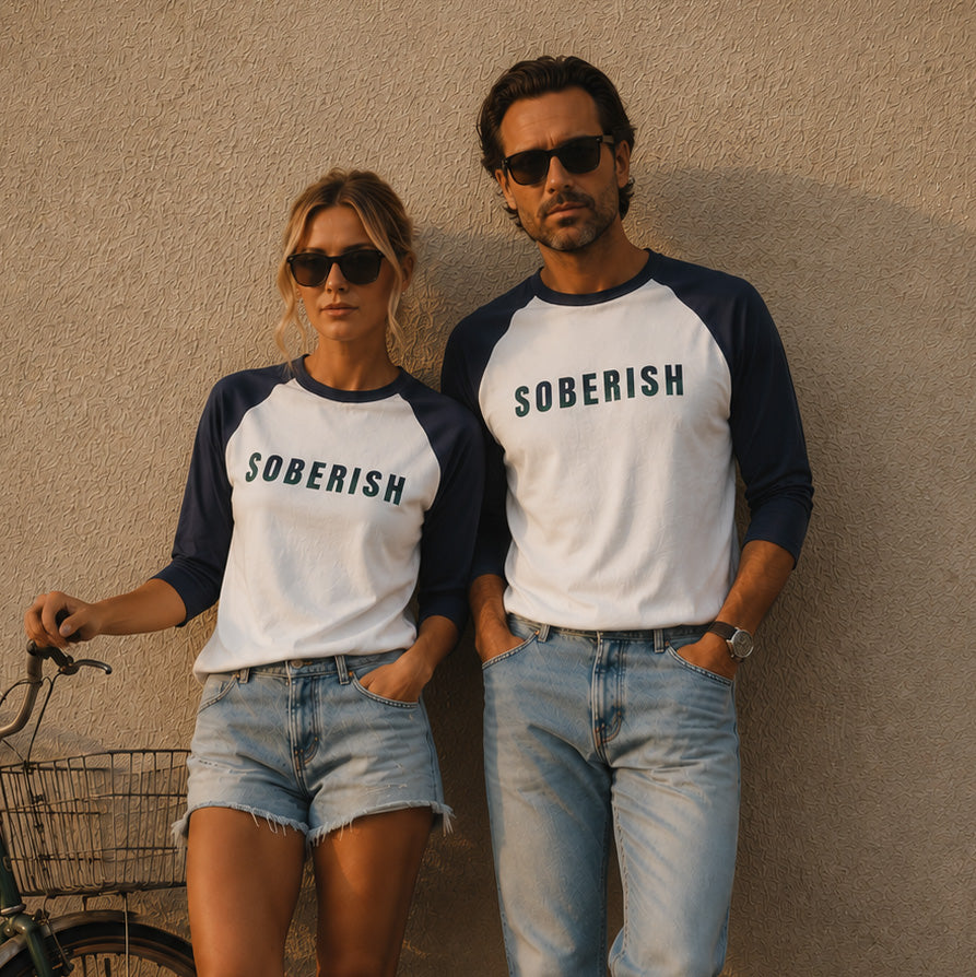 SOBERISH Raglan 3/4 Sleeve Baseball Tee