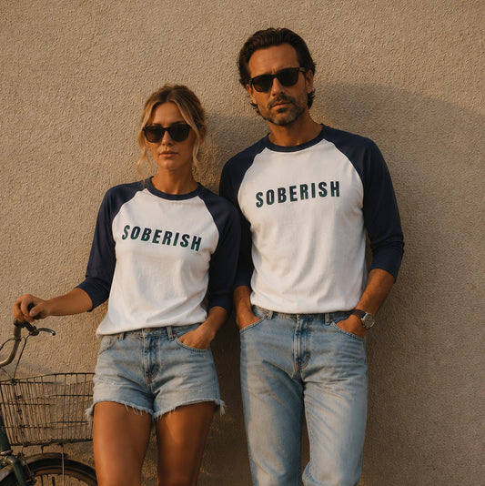 SOBERISH Raglan 3/4 Sleeve Baseball Tee